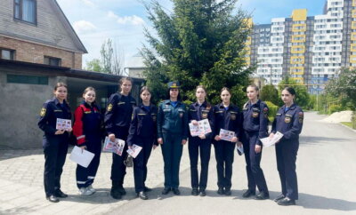 Студенты-пожарные в рейде по жилому сектору