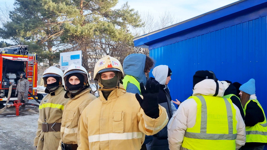 Студенты-пожарные на городских учениях в АО «Пензахолод»